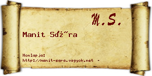 Manit Sára névjegykártya